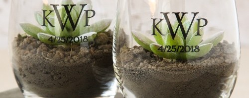 personalized stemless wine glasses favors