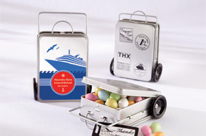 Personalized Suitcase Favor Tins