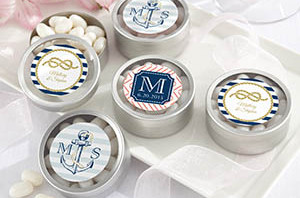 Round Nautical Personalized Candy Tins