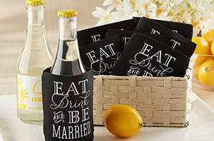 eat drink and be married wedding koozies