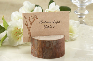 Rustic Wood Place Card Holder (Set of 4)