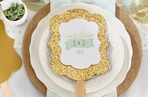 Gold Glitter Hand Fan Favors – Set of 12 (Personalization Available)