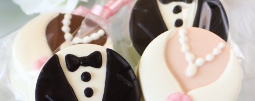 Bride and Groom Chocolate Covered Oreo Cookies
