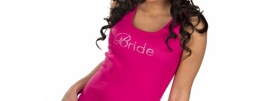 Pink Bride Tank Top with Gemstones