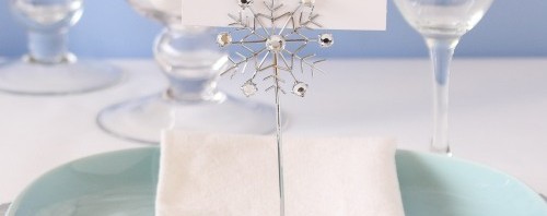 Wire & Rhinestone Snowflake Place Card Holders