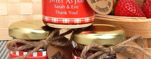 Personalized Jam Wedding Favor with Twine