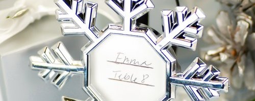 Snowflake Place Card Ornament Frames (Set of 4)