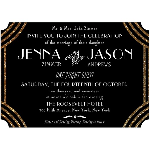 art deco wedding invitations